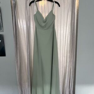 Elegant Sage Green Evening Dress